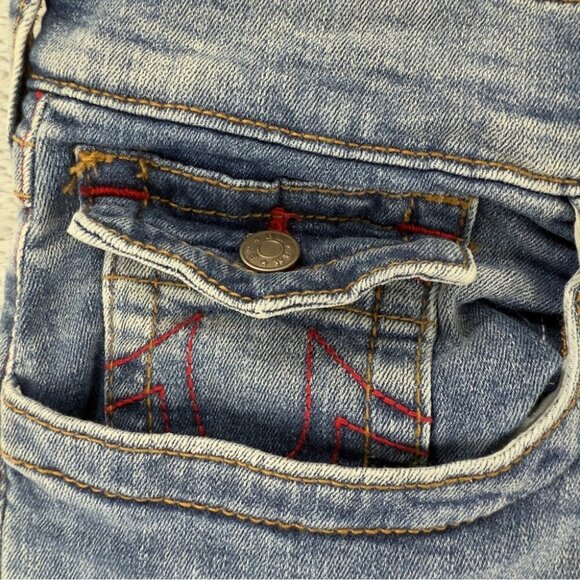 True Religion NWOT Embroidered Stitched Jeans Men's Size 34x34 Light Blue Denim - Picture 8 of 10